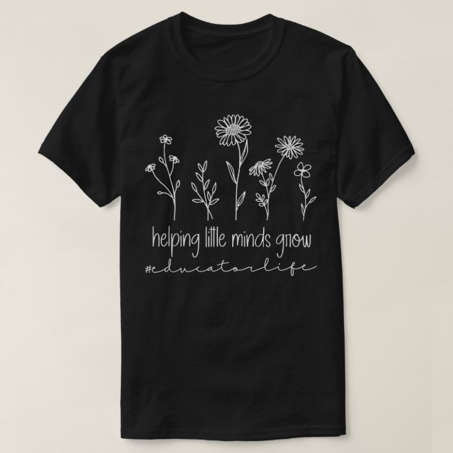 T-shirt Fleurs sauvages aidant les petits esprits à grandi (Design devant)