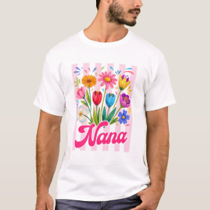 T-shirt Fleurs sauvages rayées Nana Coquette Bow Motif flo