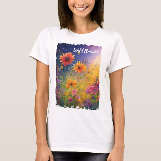 T-shirt Fleurs sauvages Vintages (Devant)
