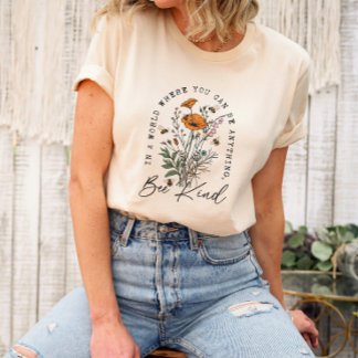 T-shirt Fleurs sauvages vintages Poppy Be Genre Unisex