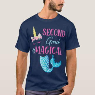 T-shirt Fleurs Unicorn Mermaid de deuxième qualité