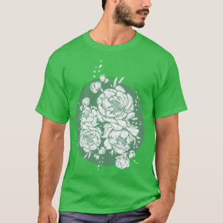 T-shirt Fleurs vertes désoeuvrées