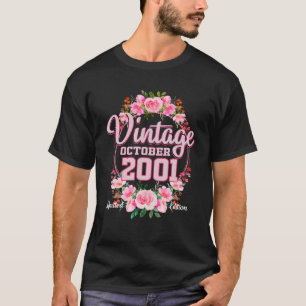 T-shirt Fleurs vintages 2001 21 ans Édition limitée