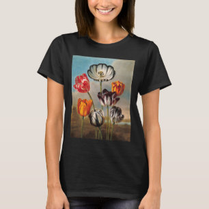 T-shirt Fleurs vintages de tulipes variées dans un paysage