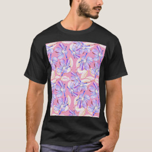 T-shirt Fleurs violettes : Aquarelle Élégance Florale.