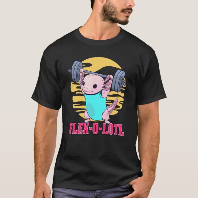 T-shirt Flex o lotl Bodybuilder Axolotl Weightlifting Gym (Devant)