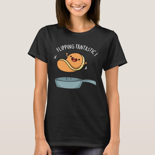 T-shirt Fliastic Funny Pancake Pun Dark BG (Devant)