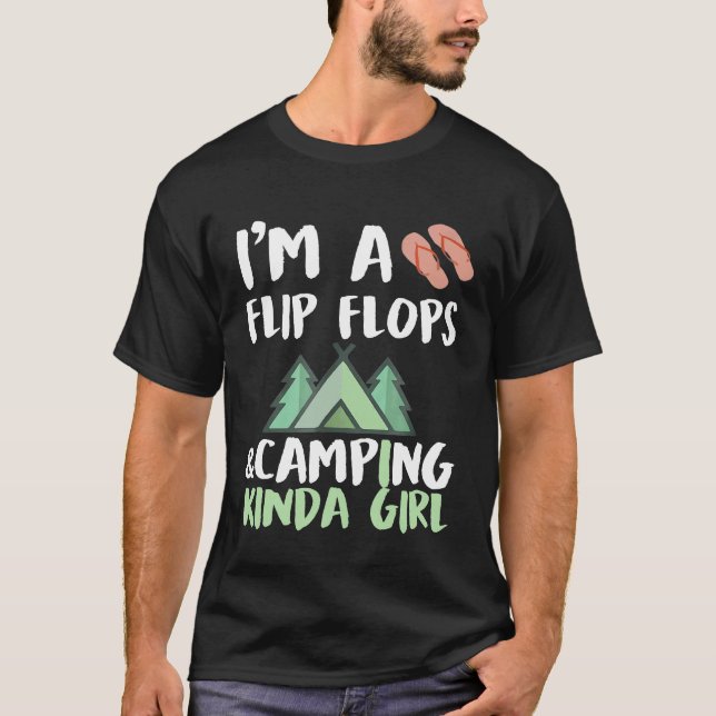 T-shirt Flip Flop Girl Camping (Devant)