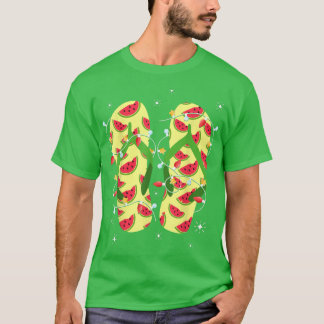 T-shirt Flip Flops de pastèque tropicale Noël