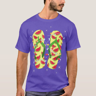 T-shirt Flip Flops de pastèque tropicale Noël
