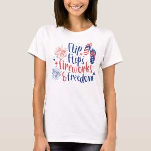 T-shirt Flip Flops Feu d'artifice et Fête de la Liberté