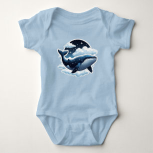 T-Shirt Floating cloud whale with stars Baby Bodysuit