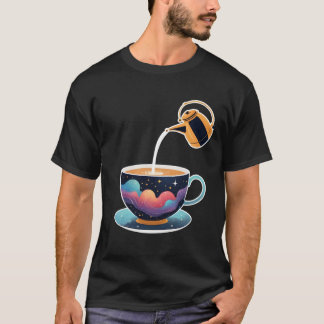 T-shirt Floating Tea Kettle Galaxy Constellation.