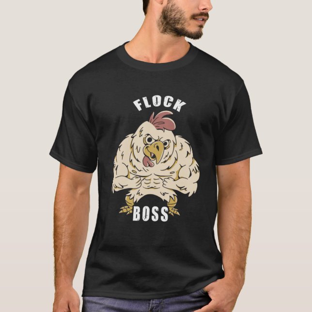 T-shirt Flock Boss flock Boss Huhn Love Roosters (Devant)
