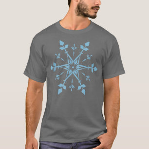 T-shirt Flocon de neige bleu hiver Snowboard Ski Snow Snow
