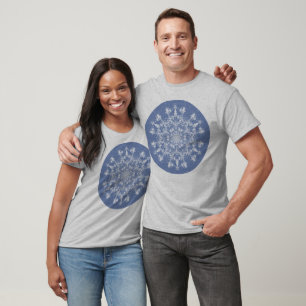 T-shirt Flocon de neige fractionné en dentelle Abstraite s