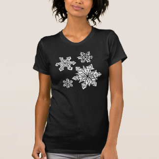 T-SHIRT FLOCONS DE NEIGE NOIRS ET BLANCS