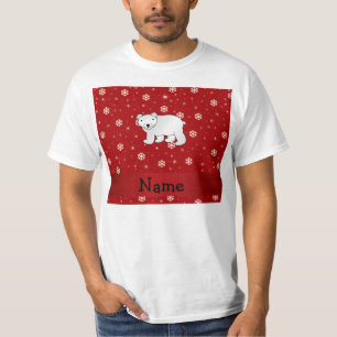T-shirt Flocons de neige nommés personnalisés de rouge