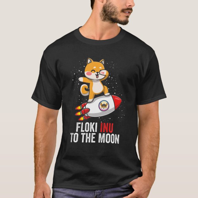 T-shirt Floki Inu À La Lune Cool Floki Inu Coin Astronau (Devant)