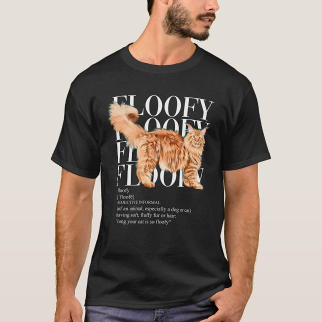 T-shirt Floofy Red Maine Coon cat (Devant)