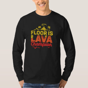 T-shirt Floor Est Champion De Jeu De Lava Avec Volcano Kid