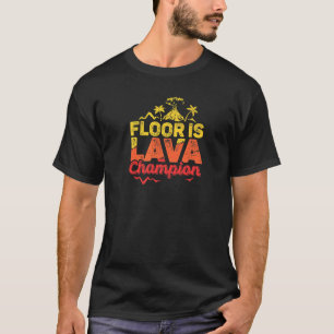 T-shirt Floor Est Champion De Jeu De Lava Avec Volcano Kid