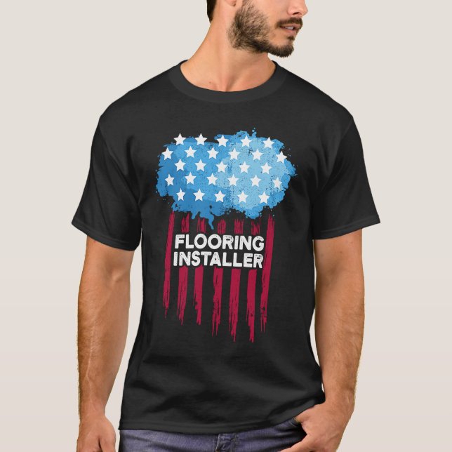 T-shirt Flooring Installer Contractor US Working Floor Ins (Devant)