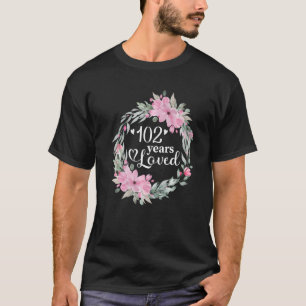T-shirt Floral 102 ans Anniversaire Présent Hommes Femmes 