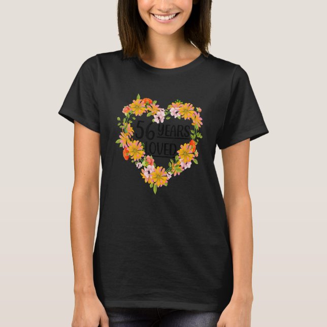 T-shirt Floral 56 ans Anniversaire 56 ans Aimé 56ème B (Devant)