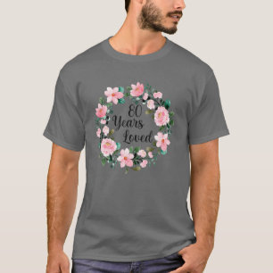 T-shirt Floral 80 Ans Aimé, 80E Anniversaire 80 Ans