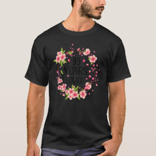 T-shirt Floral 99 ans 99e anniversaire Femmes 99 ans L