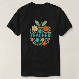 T-shirt Floral Apple Conception de l'enseignant