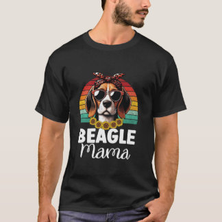 T-shirt Floral Beagle Maman Amoureux de les chiens mignonn