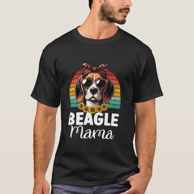T-shirt Floral Beagle Maman Amoureux de les chiens mignonn (Devant)