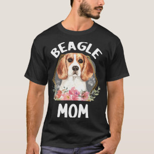 T-shirt Floral Beagle Maman Chien Parent Paw Mama Propriét