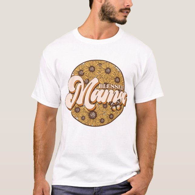 T-shirt Floral Bienheureux maman (Devant)