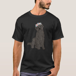 T-shirt Floral Black Labradoodle Amateurs Doodle Chien Mam
