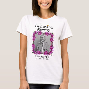 T-shirt Floral dans la mémoire aimée Photo perte de mère