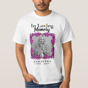 T-shirt Floral dans la mémoire aimée Photo perte de mère T