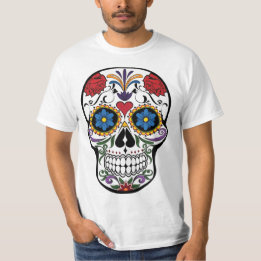 T-shirt floral de crâne de sucrerie