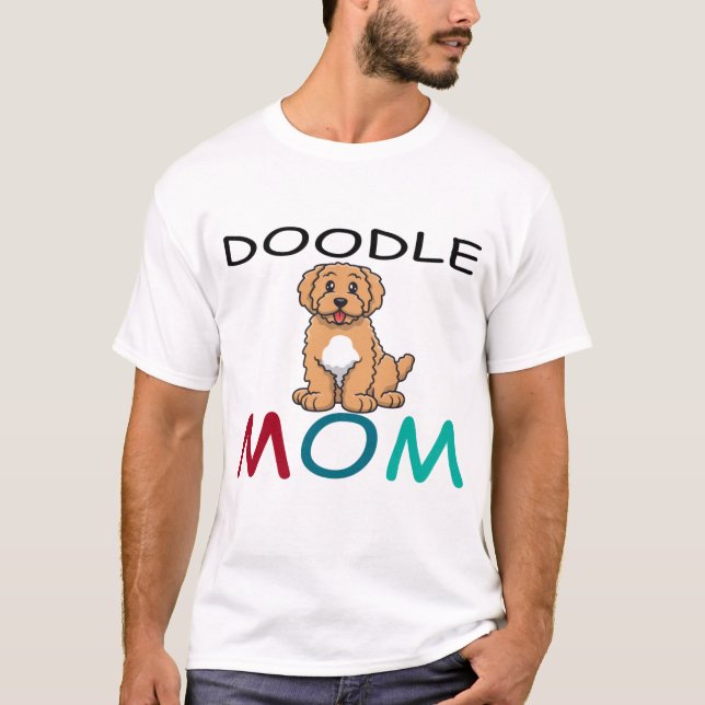T-shirt Floral Doodle Maman - Golden Doodle Goldendoodle (Devant)