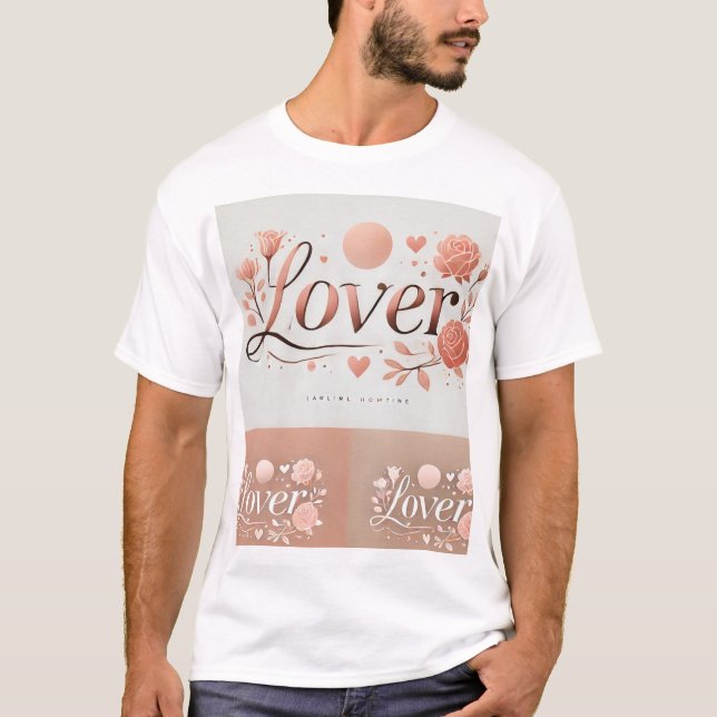 T-shirt floral esthétique Lover - Rose romantique  (Devant)