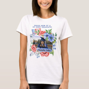 T-shirt Floral Fier Maman d'un militaire