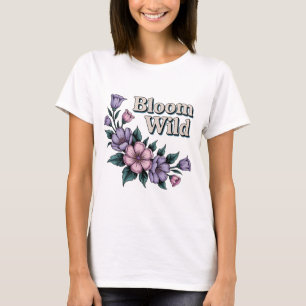 T-shirt Floral Fleur Rurale Vi À Croquis À La Ma