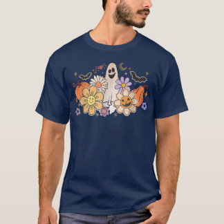 T-shirt Floral Ghost Ghoul Retro Halloween Costume 