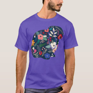 T-shirt Floral Lop Earbit Lapin mignon Lapin Amant 