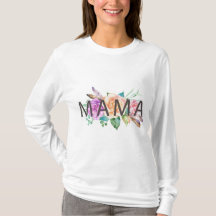 Floral Mama Watercolor Femme Chemise Long Manche
