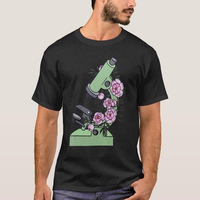 T-shirt Floral Microscope Medical Laboratory Biology Micro (Devant)