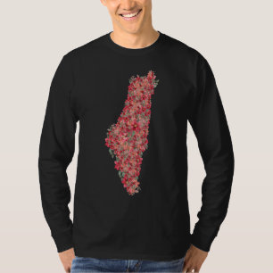 T-shirt Floral Palestine carte la liberté artistique pour
