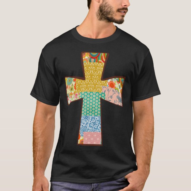 T-shirt Floral Patchwork Cross (Devant)